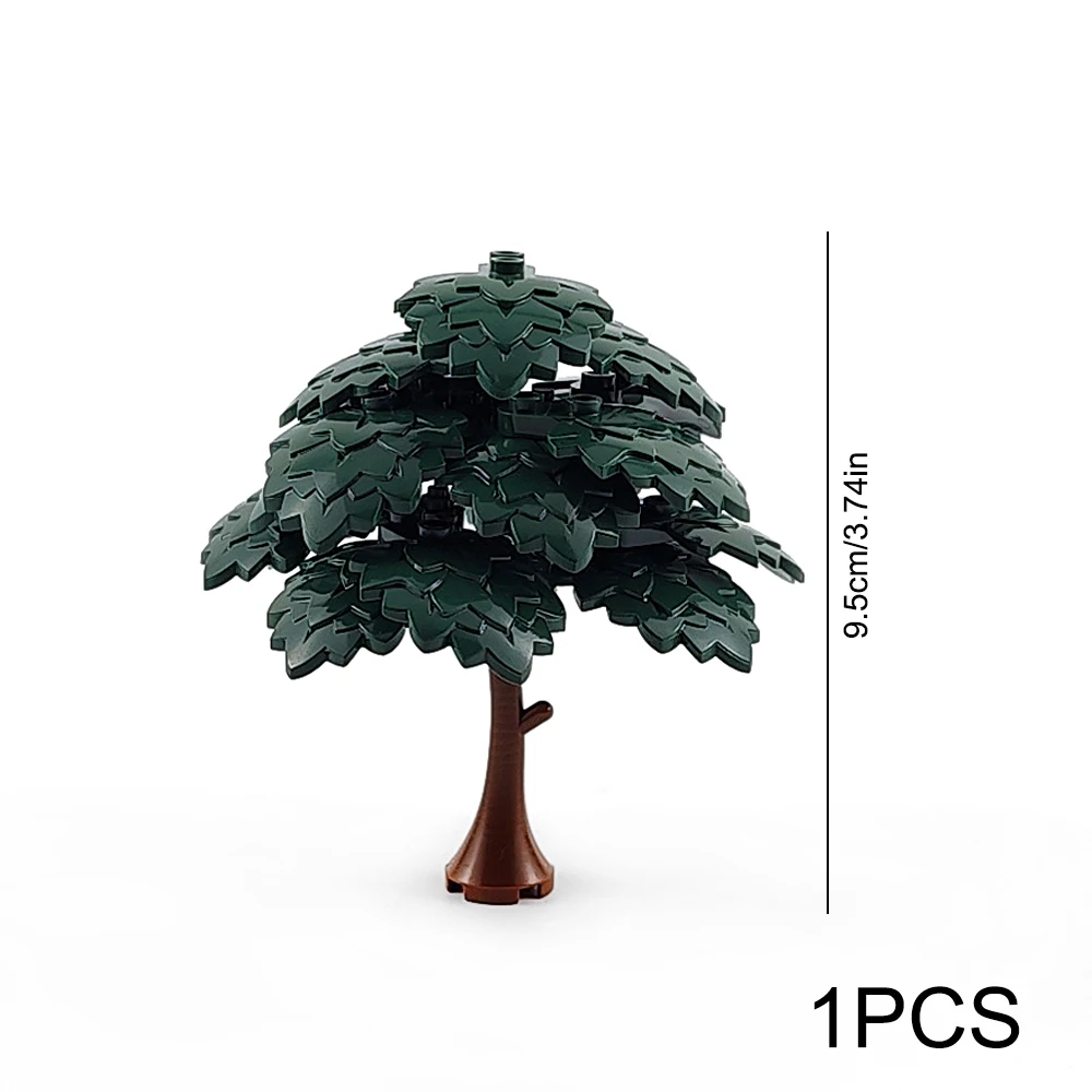MOC Stadt Garten Baustein Baum Spielzeug DIY Montage Kiefer Kokospalme Street View Wald Pflanze Stamm Blätter Gras Zubehör – Detail 6