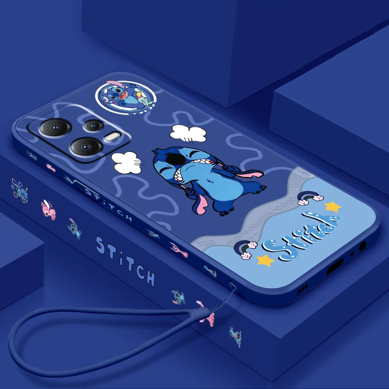 

Disney Angel Lilo & Stitch Art For Xiaomi Redmi Note 14 13 13R 12 12R 11 11E 11T 11S Pro Plus 4G 5G Liquid Left Rope Phone Case