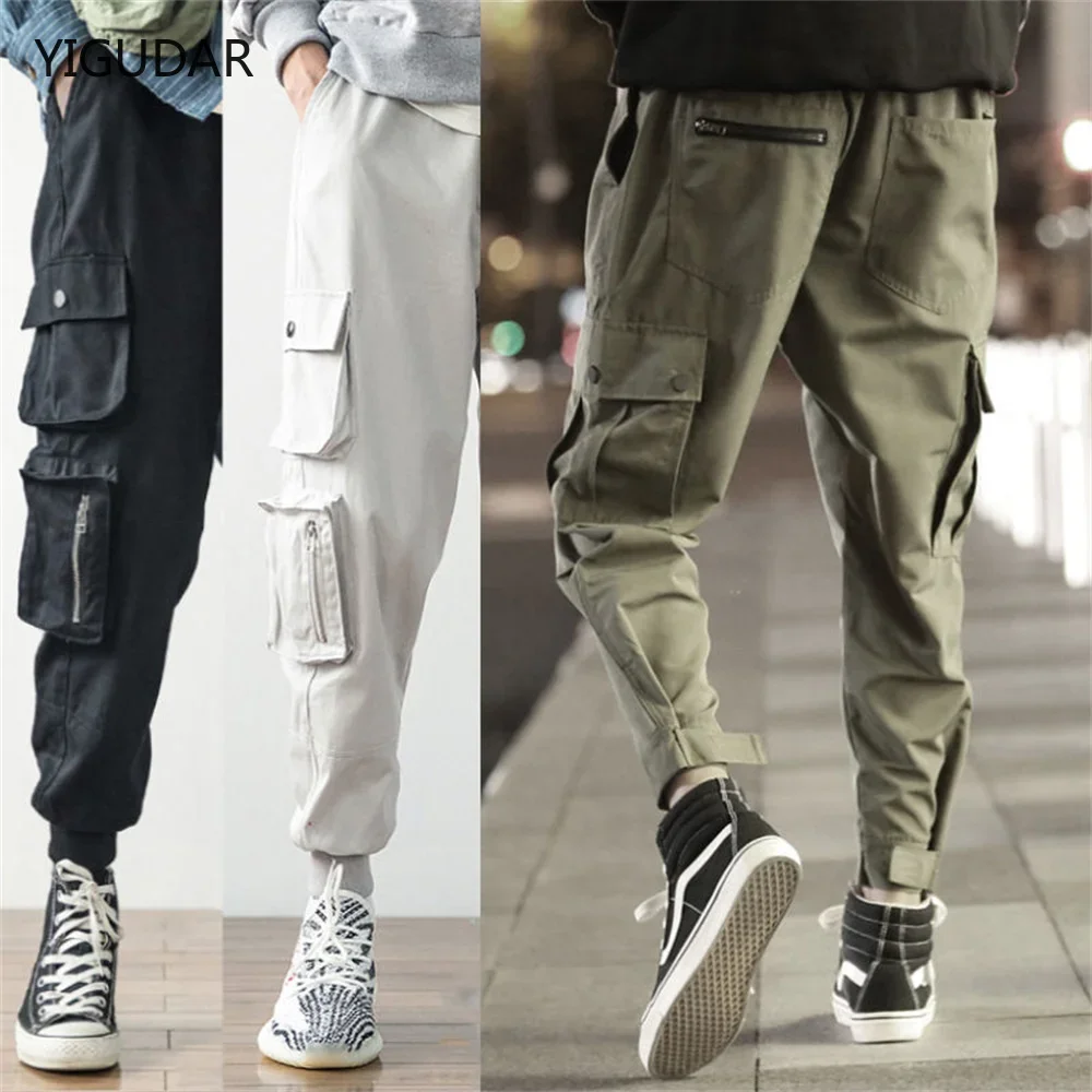 

Overalls Cargo Pants Men Spring Autumn Casual Multi Pockets Trousers Streetwear jogging trousers Straight Slacks Men cargo Pants