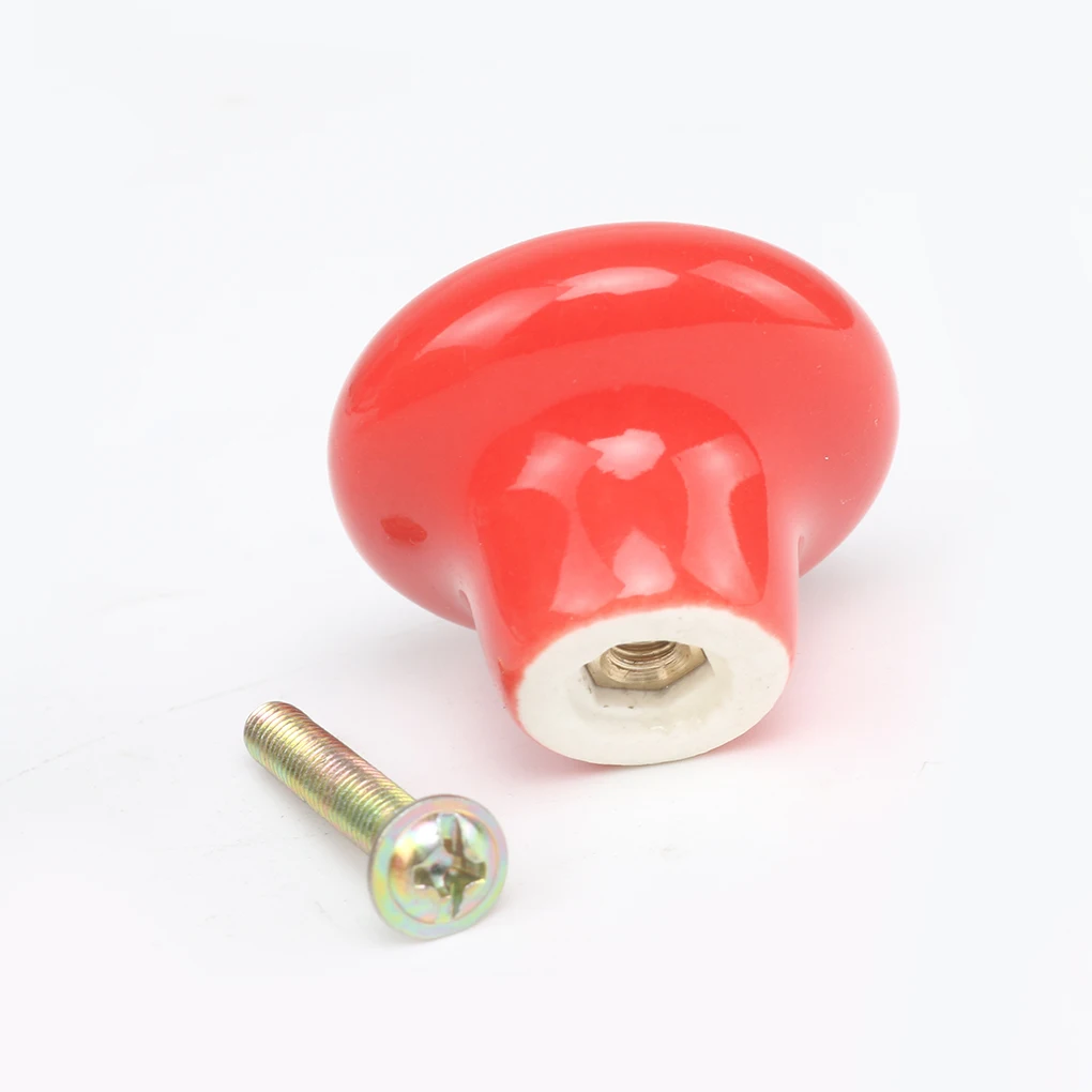Colorful Ceramics Button Shape Round Handles Pull Knobs for Cabinet Cupboard Wardrobe Drawer Closet Door