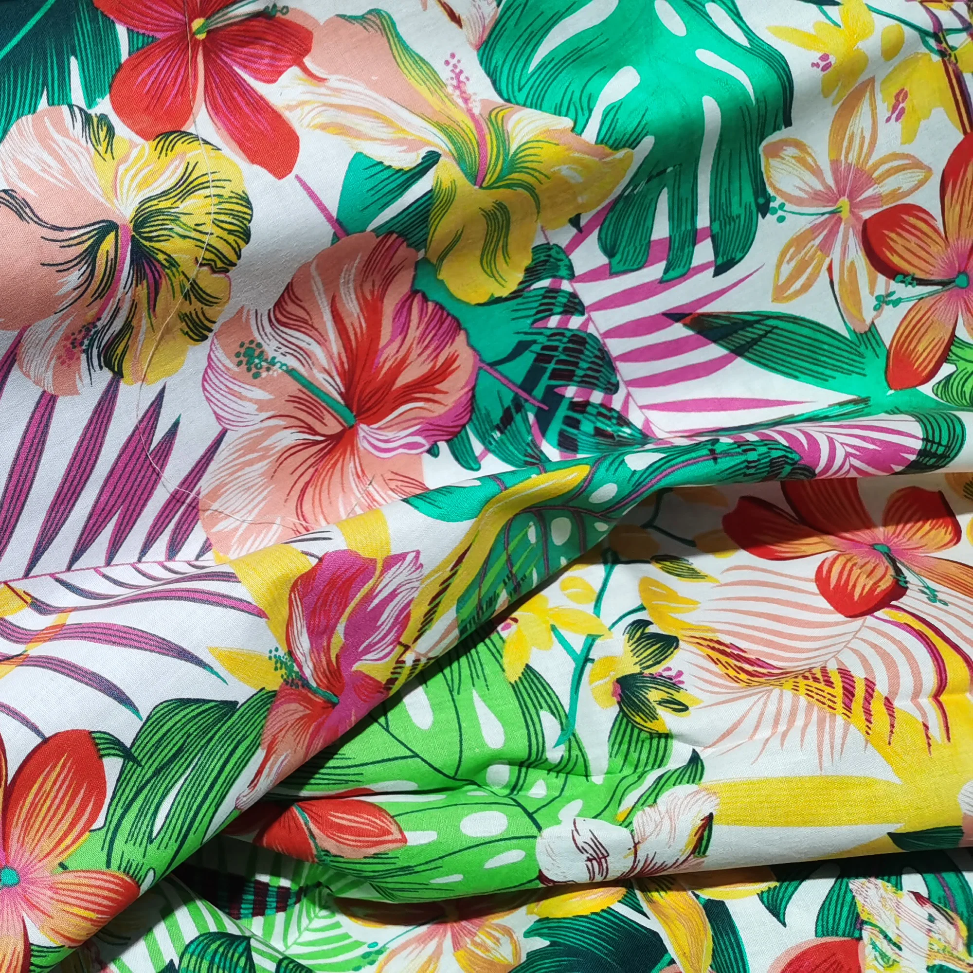 1M/2M/5M 100%Cotton Poplin printed fabric tropical style DIY hand sewn summer beach pants children\'s clothing hat dress cloth