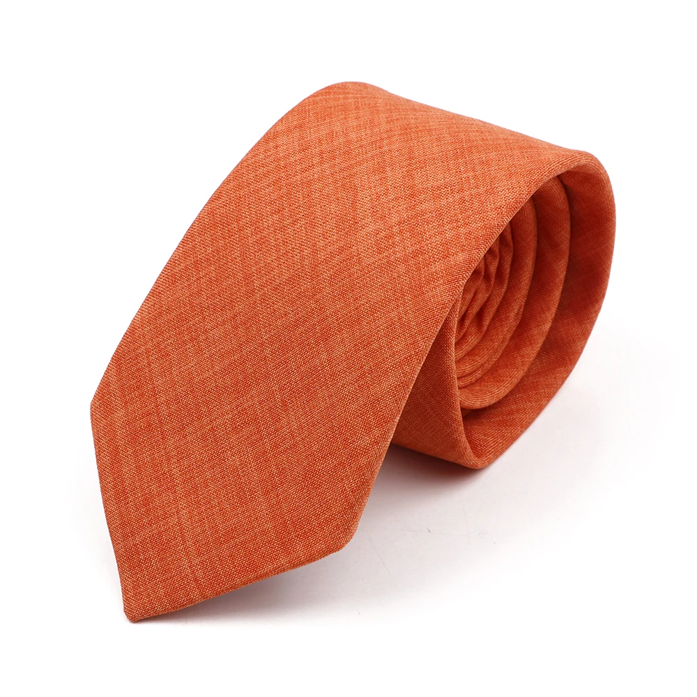 Zacht katoen effen kleur handgemaakte mannen stropdassen saliegroen roze oranje magere stropdas voor bruiloft shirt pak das accessoire