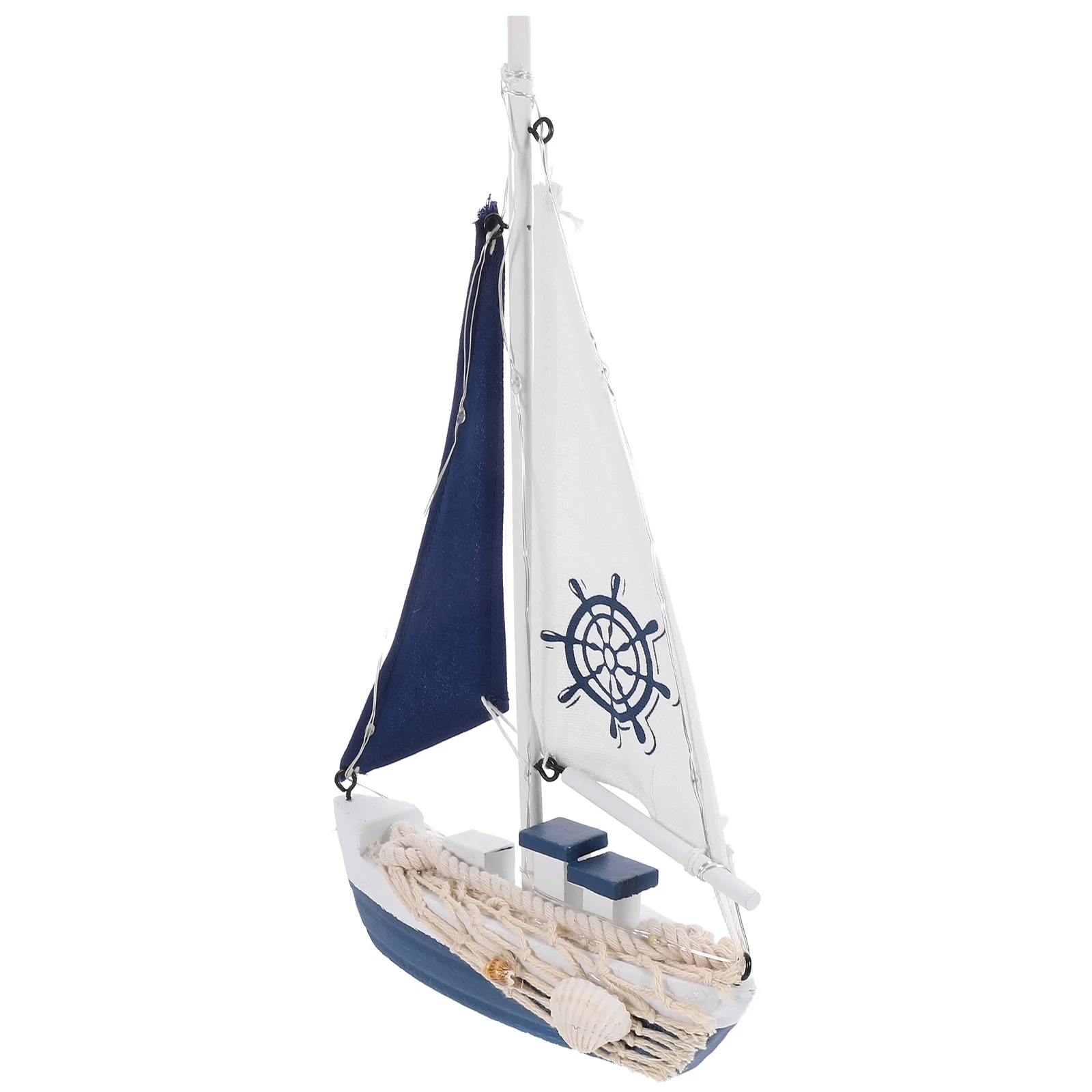 LED Sailboat Model Decor Desktop Sailboat Decoration Mediterranean Boat Model Nautical Decor