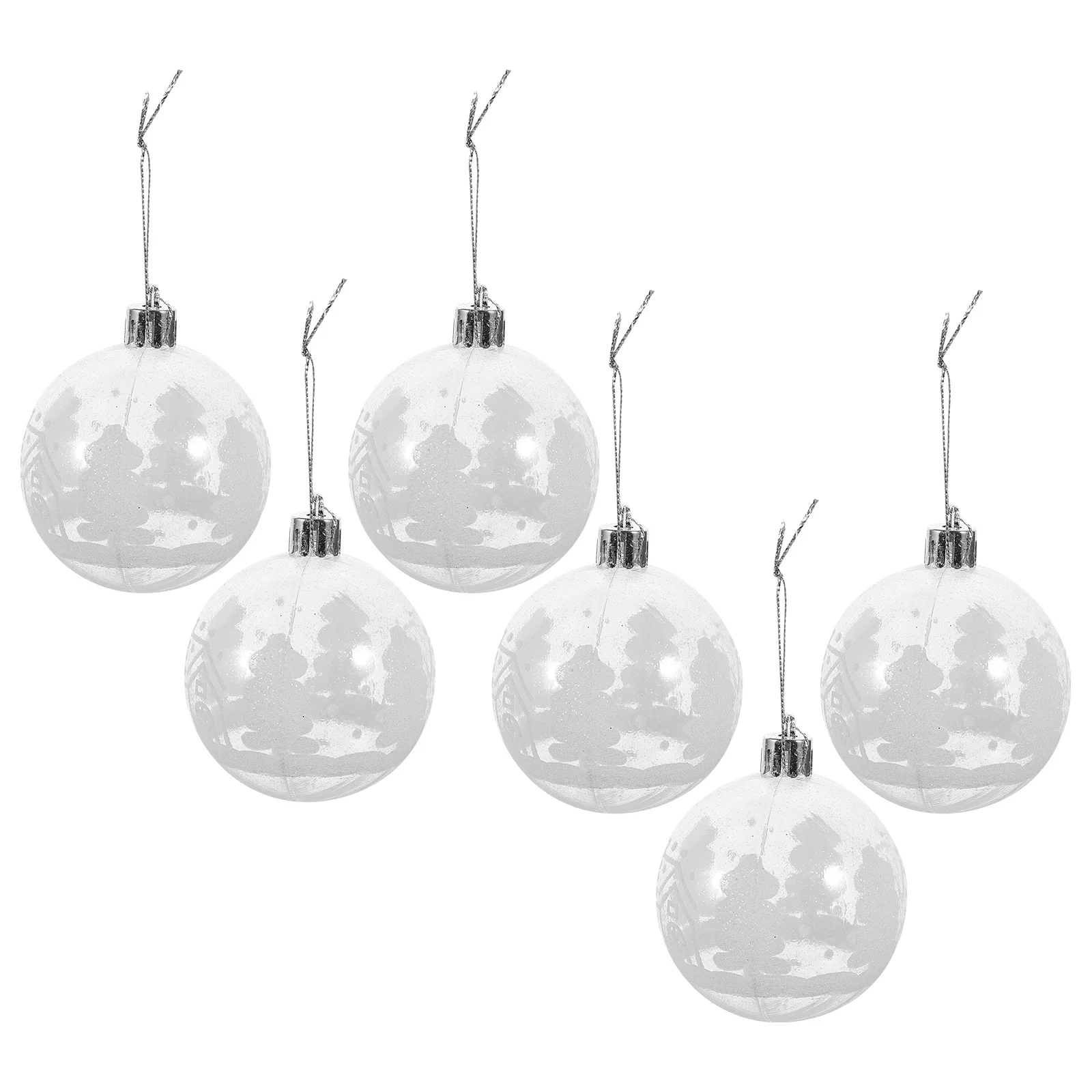 

6 Pcs Christmas Ball Decorations Small Ornaments Colored Party Tree Hanging Acrylic Pendant for Home