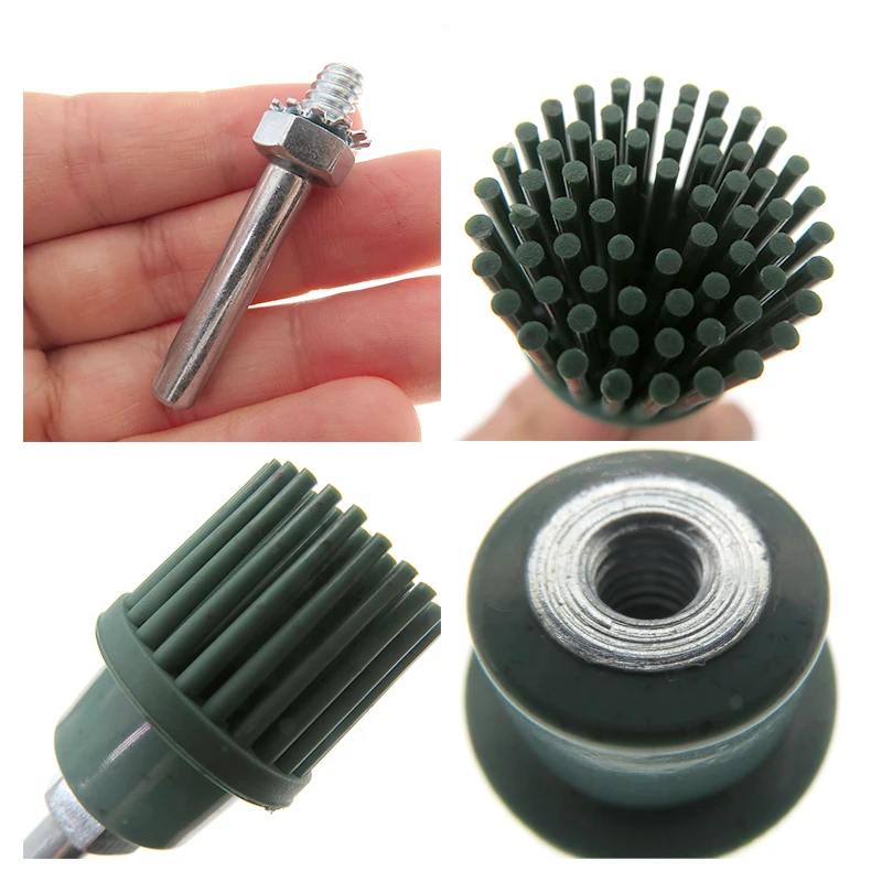 1 Inch Abrasive Bristle Disc 25mm 2/6 Pcs with Backer Holder 6.3MM Shank for Metal Deburring Polishing Cleaning Rust Removal