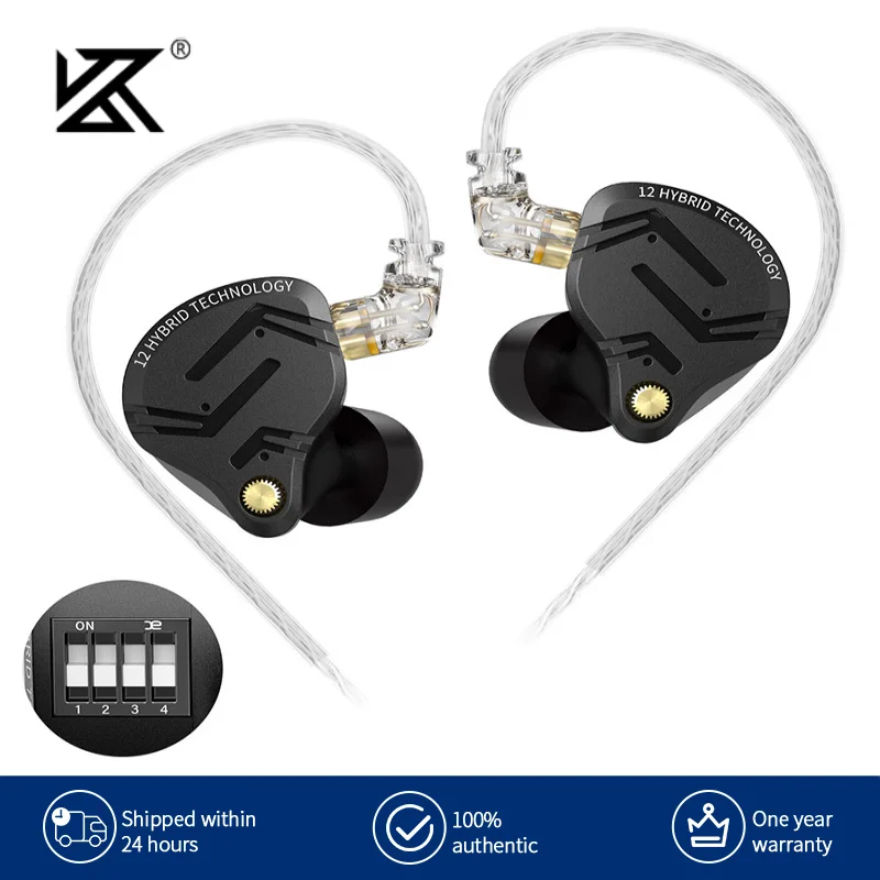 KZ ZS12 PRO X Metal Earphones 1DD+5BA Hybrid HIFI Bass In Ear Monitor Headphones Music Sport Noise Cancelling Headset New