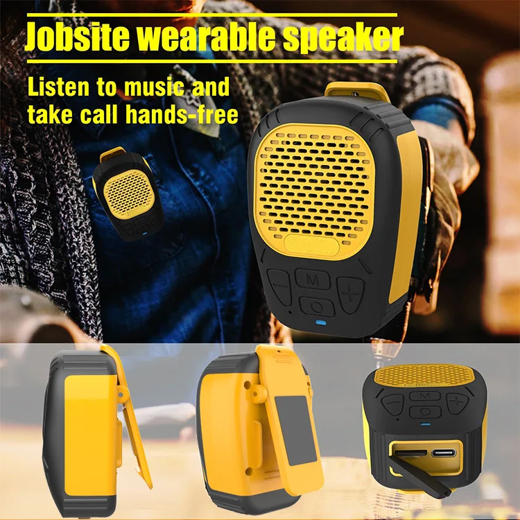 Wireless Running Subwoofer Portable Wearable Speaker Jobsite Bluetooth Speaker Support TF Card Hands Free Call Outdoor Music Box