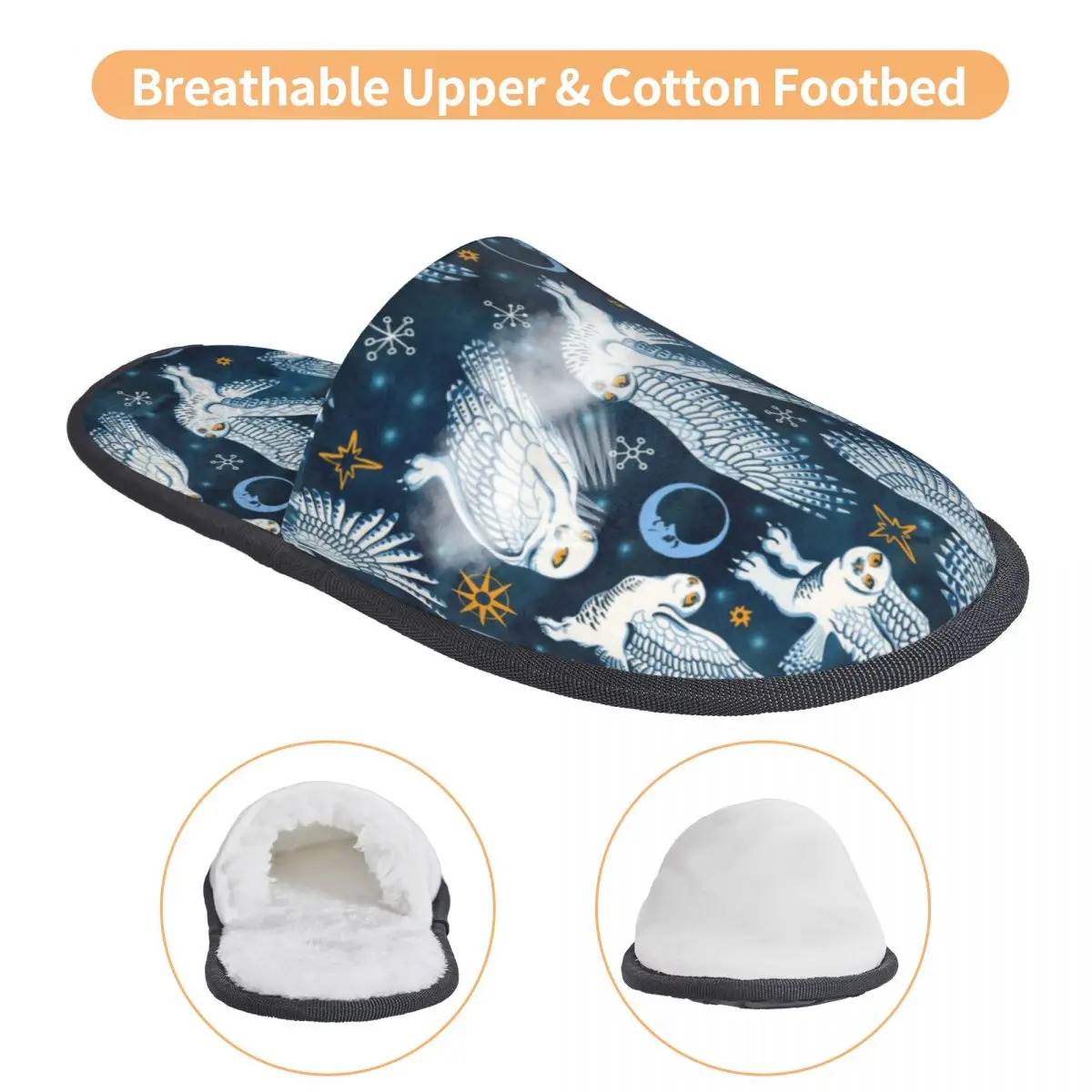 مخصص الثلوج البومة رغوة الذاكرة النعال النساء لينة الدافئة بيت الطيور النعال