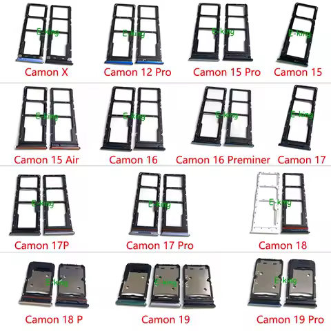 For Tecno Camon X 12 15 16 17 17P 18 18P 19 Pro Air Preminer Sim Card Slot Tray Holder Sim Card Reader Socket