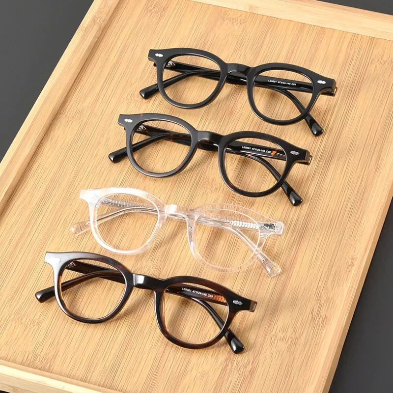 New Arrival Korean Glasses Frame Transparent Acetate Retro Square Eyeglasses Men Women Vintage Handmade Spectacle Myopia Eyewear