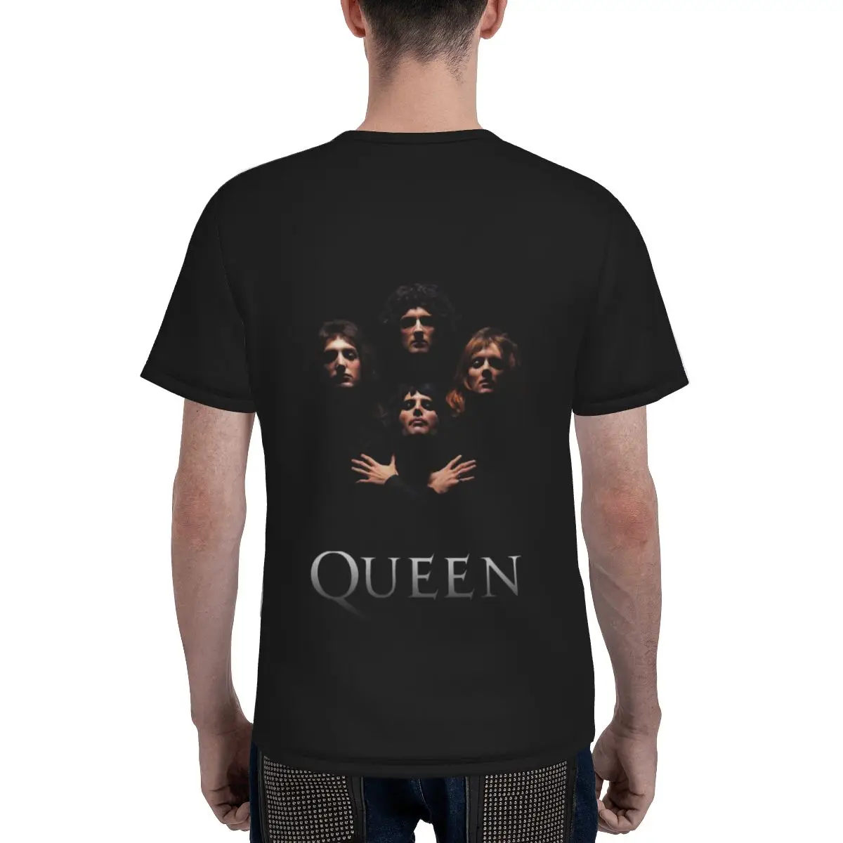 Banda Freddie Mercury Queen T-Shirt dos homens, 3D Print, Manga Curta, Designer Tees, Único