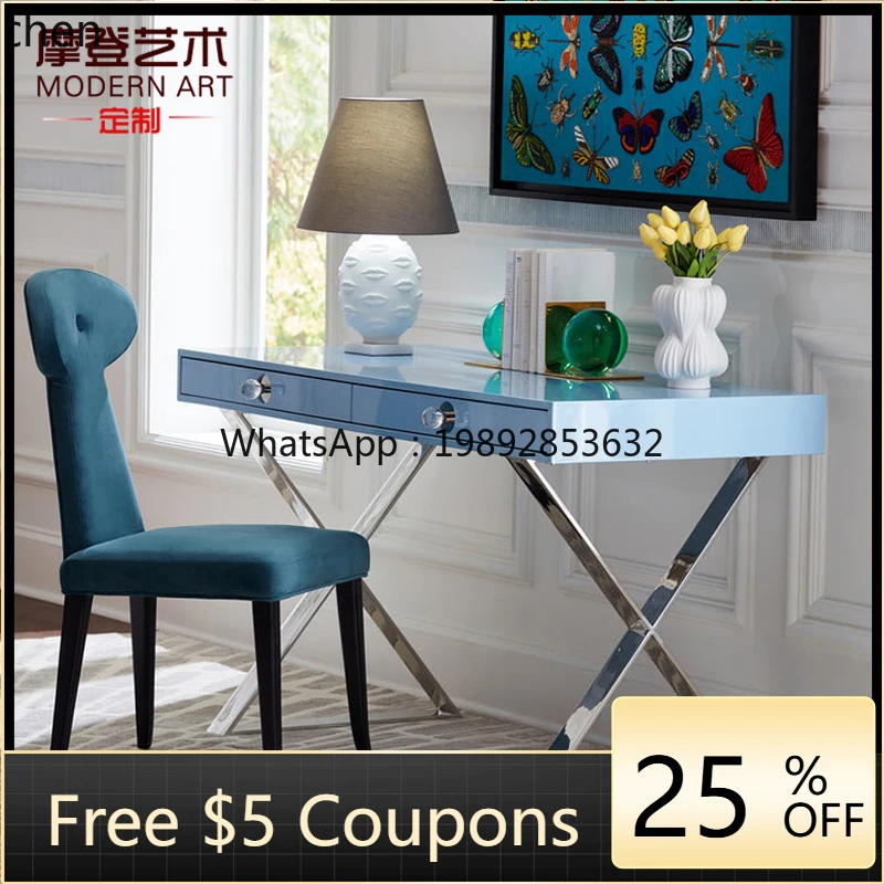 مكتب طلاء بسيط، مكتب كمبيوتر للدراسة، مكتب كتابة، طاولة صالون تجميل