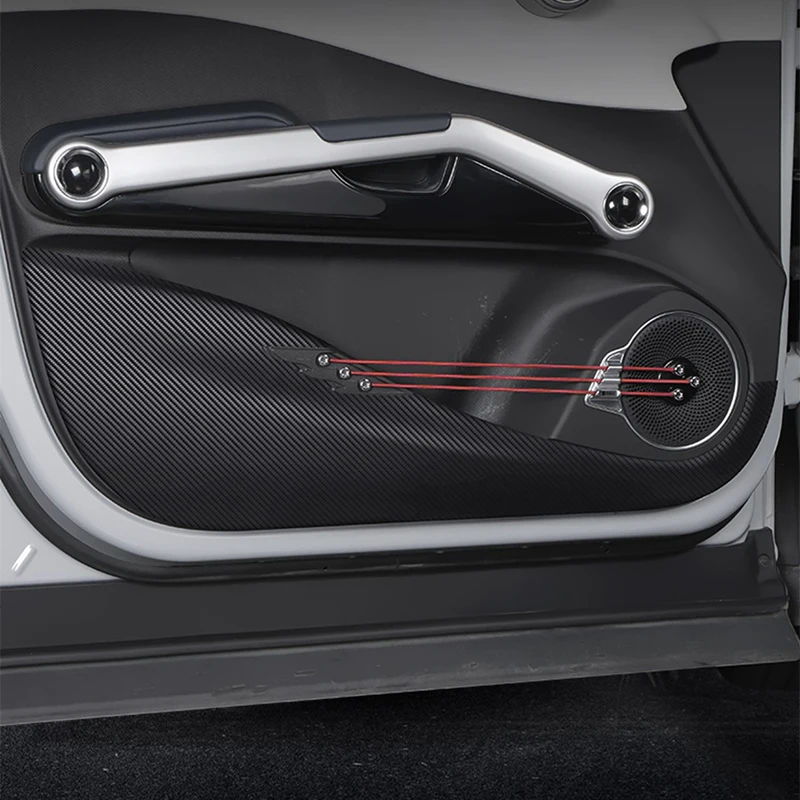 

Fit For BYD Atto 3 EV Yuan Plus 2022-2025 2026 Car Door Anti Kick Pad Carbon Fiber Leather Texture Anti Dirt Protective Sticker