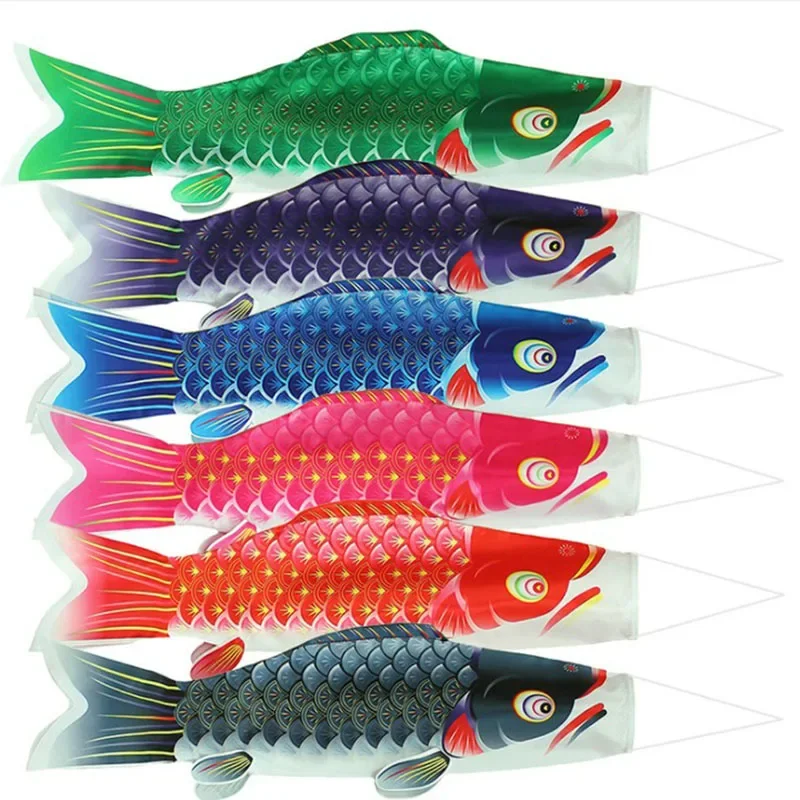 Hot 25/50/70/100 Japanese Carp Spray Windsock Streamer Fish Flag Koinobori Kite Cartoon Fish Windsock Carp Wind Sock Flag