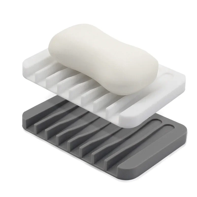 1/2 Pcs High Quality Silicone Self Draining Soap Dishes Innovative Soap Holder Saver Silicone Soap Holder Anti Slip Pad