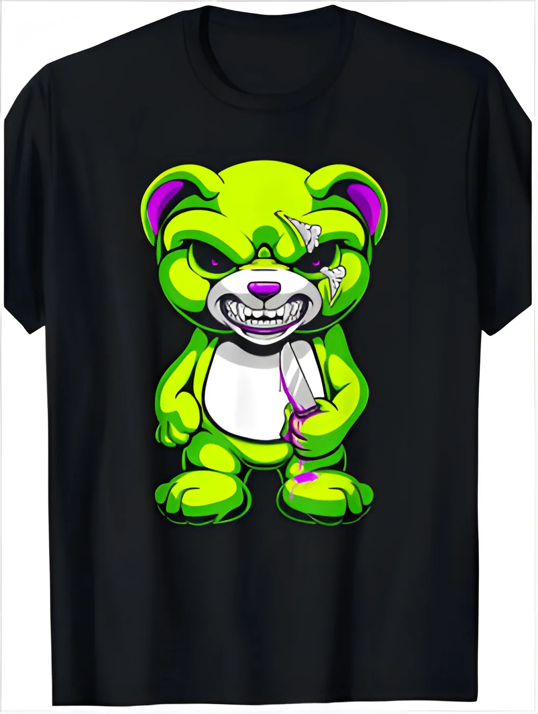 

New, Pink Gothic Teddy Bear T-shirt Halloween Bear Horror T-shirt