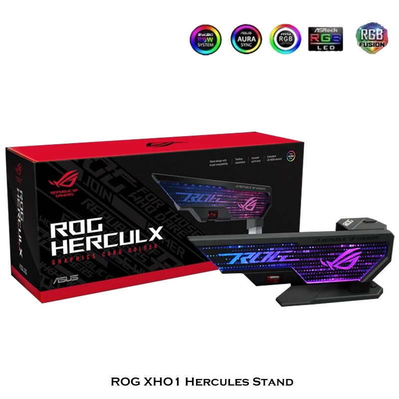 ASUS ROG Herculx GPU wspornik i etui na karty graficzne wsparcie dla RTX 3060-3090 ti serii AURA SYNC 3D efekt poziomy VGA stojak