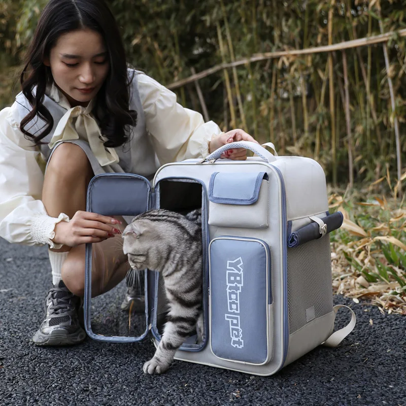 

Dog Carrier Bag Pet Double Shoulder Backpack Breathable Foldable Transport Large Capacity Travel Bag Creative For Cats Dogs