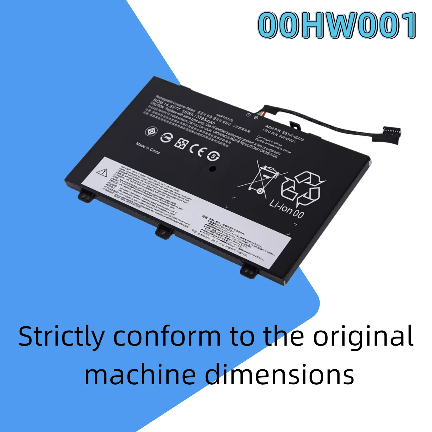 

00HW001 For Laptop Battery ThinkPad S3 Yoga 14 Series Notebook SB10F46439 00HW000 SB10F46438 14.8V 56Wh Free Tool+24M Warranty