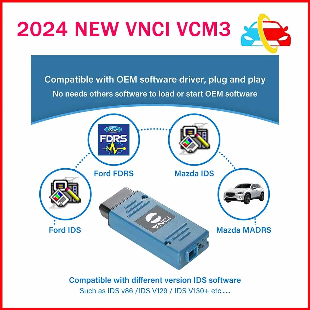 

2024 VNCI VCM3 Diagnostic Scanner for Ford for Mazda Supports CAN FD DoIP Compatible with Original Software Driver