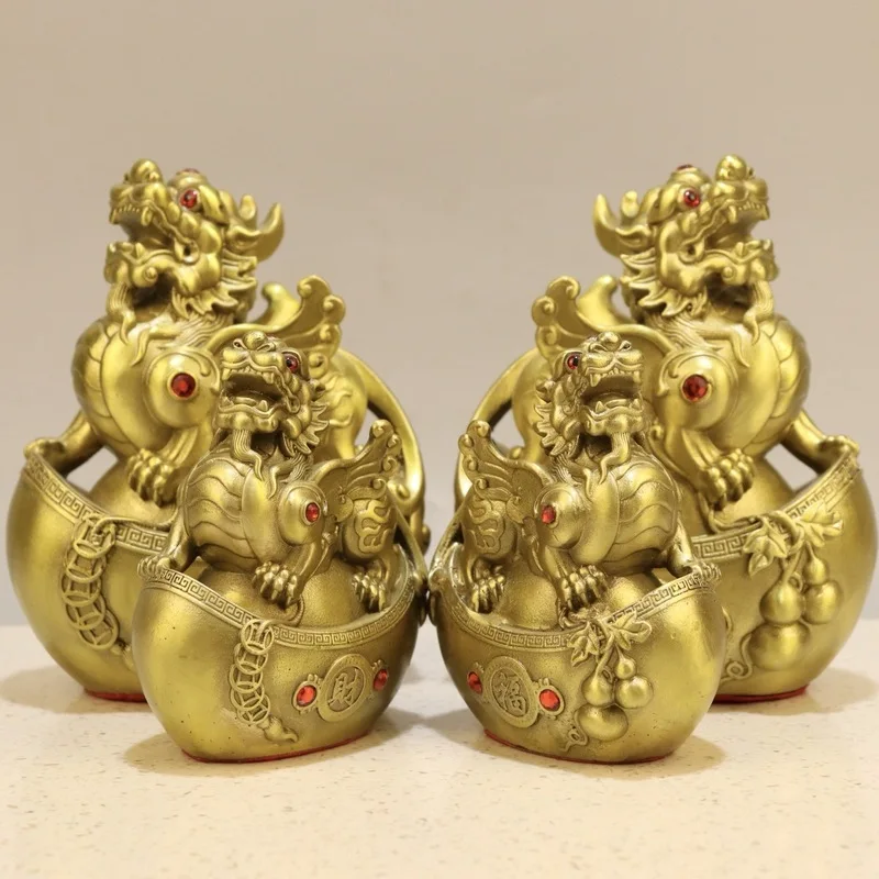 Brass Ornament For Wealth Fortune, Copper Ingot Pixiu, Home And Office Desktop Decorative Craft