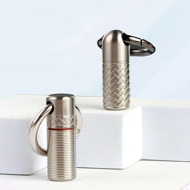 Portable Titanium Alloy Mini Seal Bottle Outdoor Camping Survival Pocket Pill Box Waterproof Capsule Travel EDC with Necklace