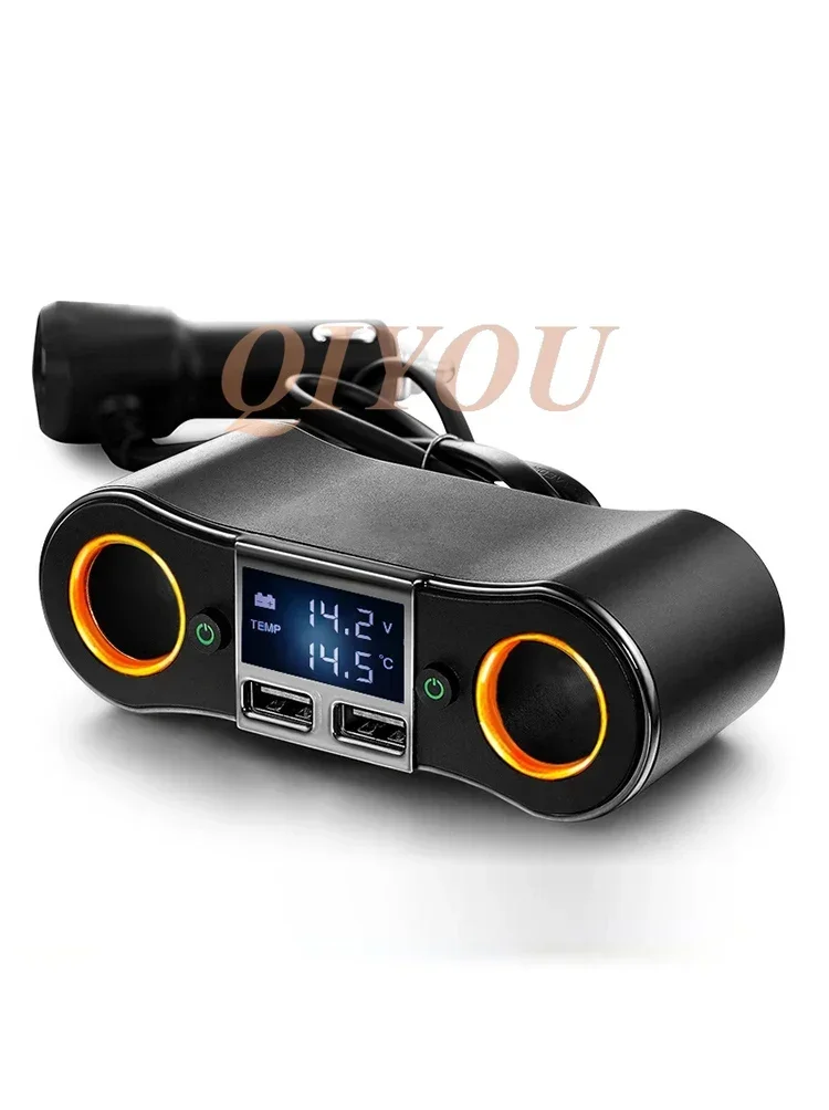 

12V 2.0A High-Power Car Charger Car Cigarette Lighter QC3.0 Fast Charging Digital Display Dual USB Port Car Charger