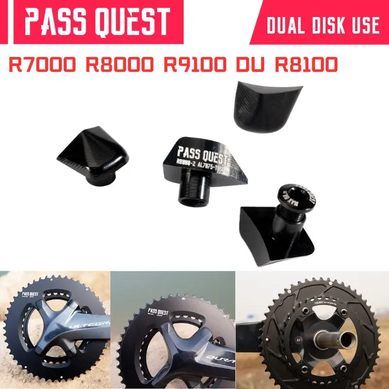 PASS QUEST Double Chainring 2X Bolt Modification Cap Suitable for R7000 R8000 R9100 DU R8100 R9200 Crank Bike Screw Cycling Part