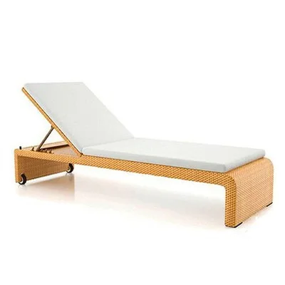 Outdoor recliner patio balcony rattan leisure bed beach chair swimming pool hot spring spa club rattan recliner