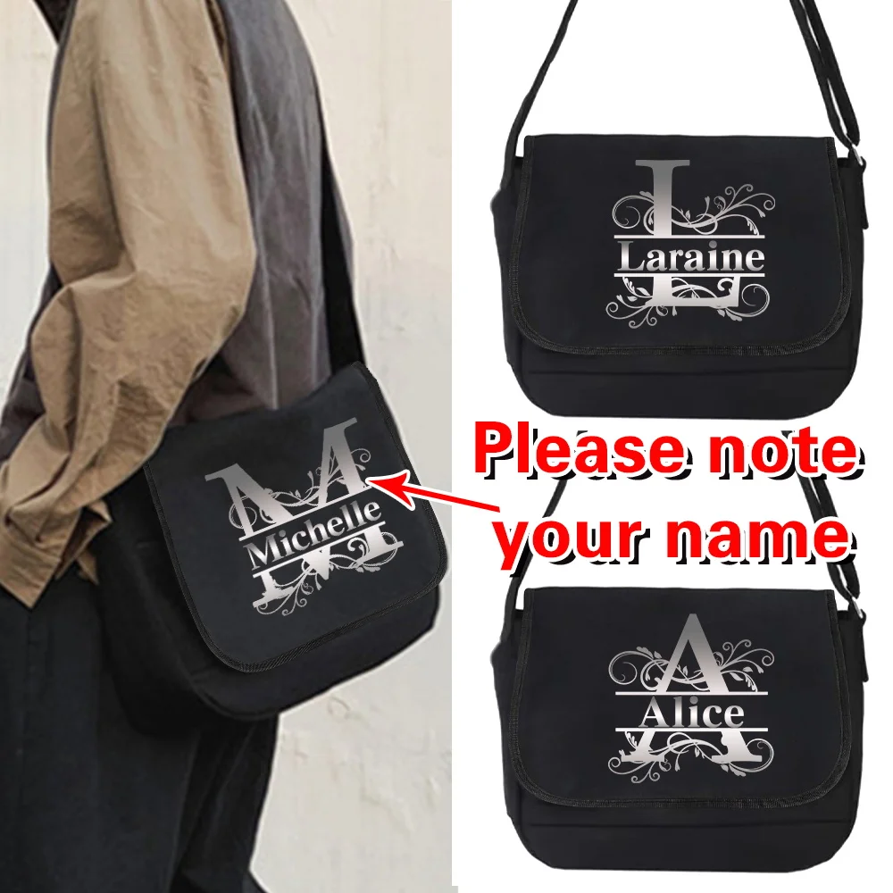 

Универсальная сумка-мессенджер с индивидуальным именем, парусиновые повседневные сумки, студенческие сумки на плечо, флип-книга большой вместимости