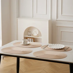 Set of 6 Oval Placemats Braided Woven Place Mats Washable Heat Resistant Table Mats for Dining Table