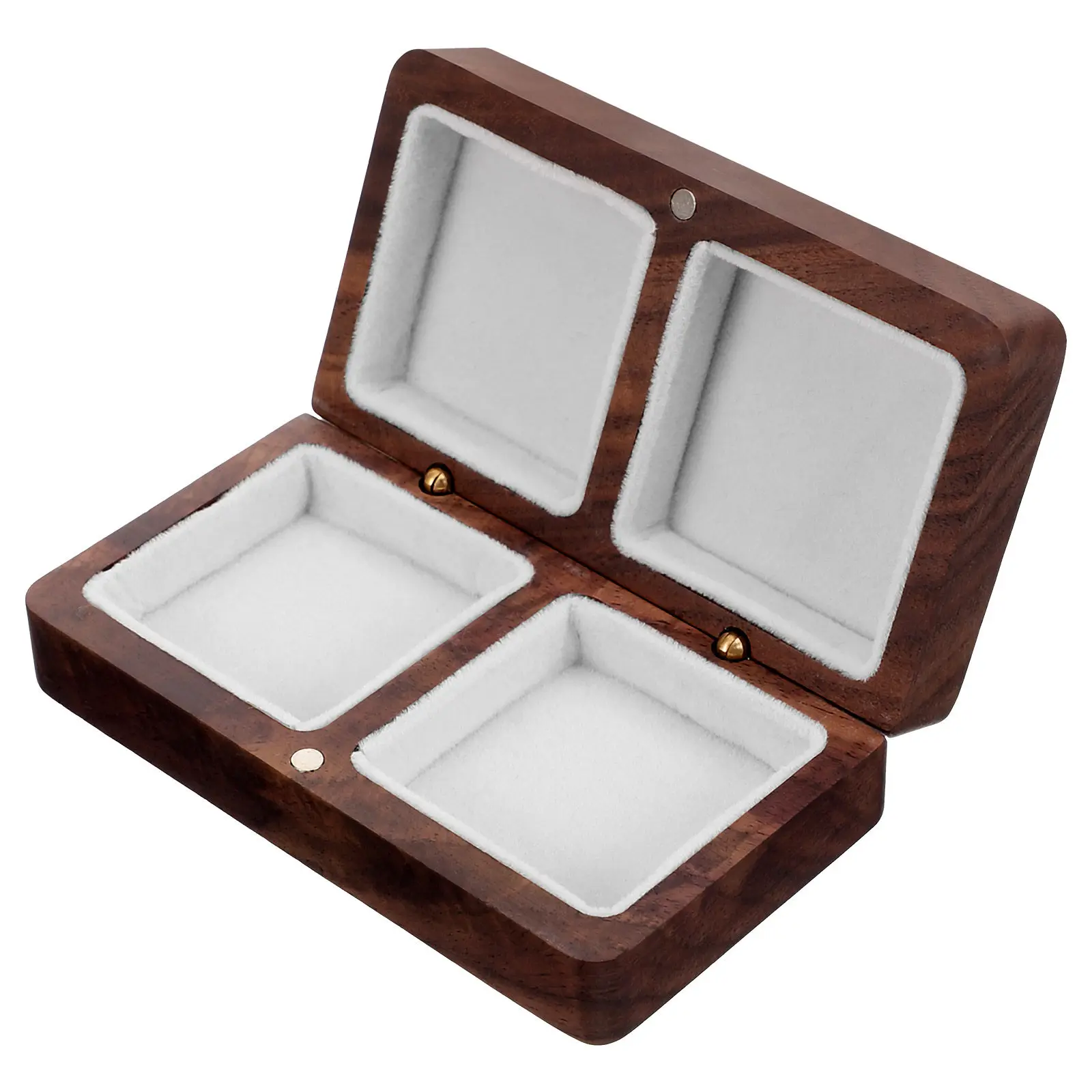 

Wooden Ring Box Large Capacity Wedding Ring Holder Simple Color Jewelry Display Case for Engagement Proposal Wedding Ceremony