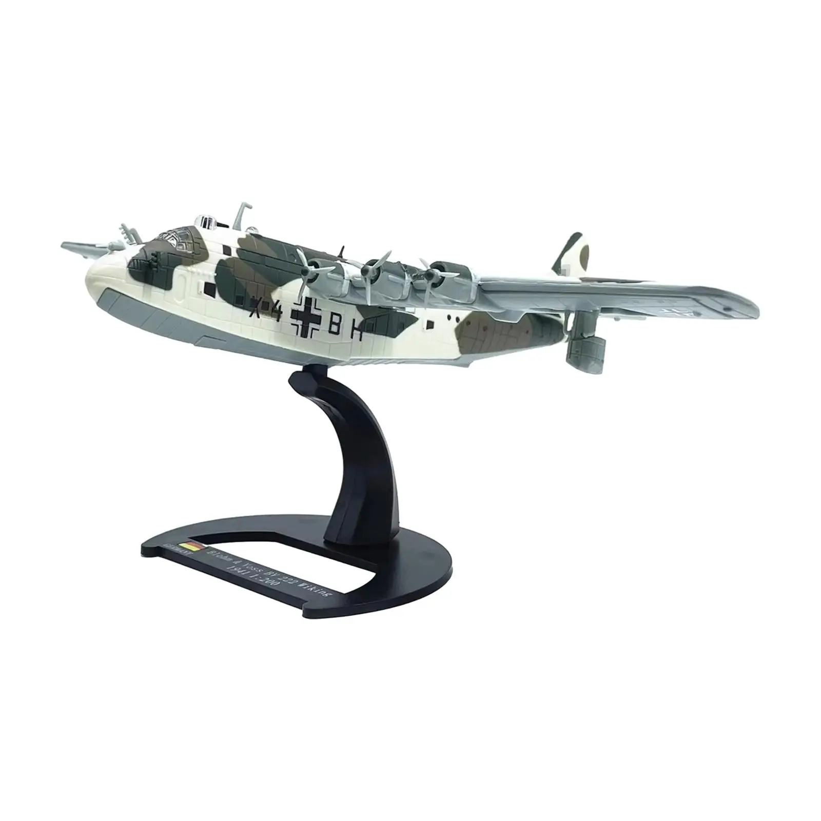 1/200 German 222 Seaplane Airplane with Stand for Cafes Bookshelf Bar