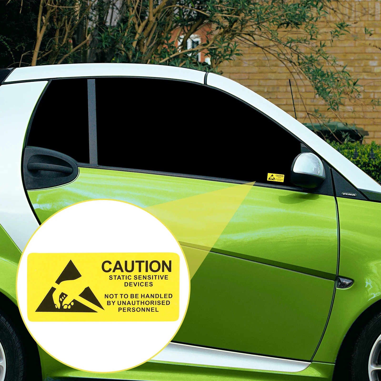 

450pcs Esd Anti Static Sticker 55X25Mm Durable Warning Label For Flat Surfaces Wall Car Bumper Workshop Office Indoor Outdoor