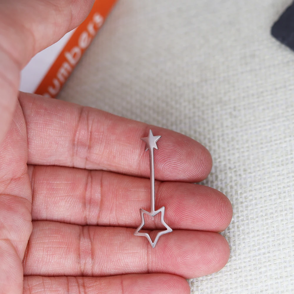 3pcs/Lot Stainless Steel Star Magic Wand Accessories DIY Jewelry Making For Bracelets Earring Necklaces For Party Gift