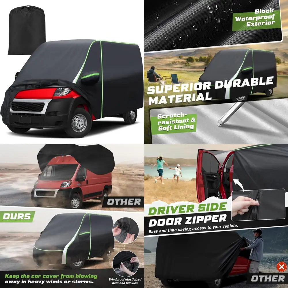 

Водонепроницаемый 7-слойный автомобильный чехол для Ram ProMaster 2014-2022 годов с аксессуарами на молнии и индивидуальной посадкой