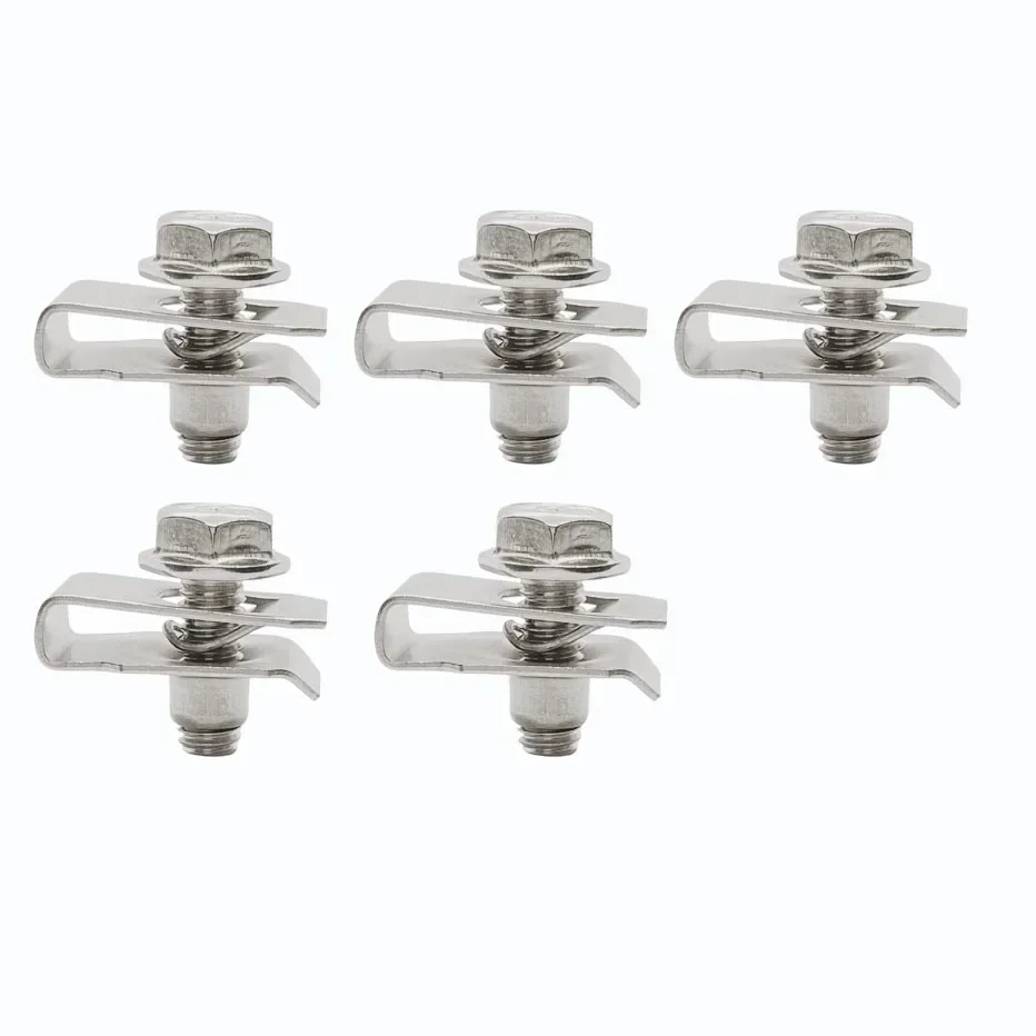 10pcs (5 sets)  M8 Stainless Steel Car Body Bolts U-nut Clips Engine Cover Undertray Splash Shield Guard Bumper Fender Fastener