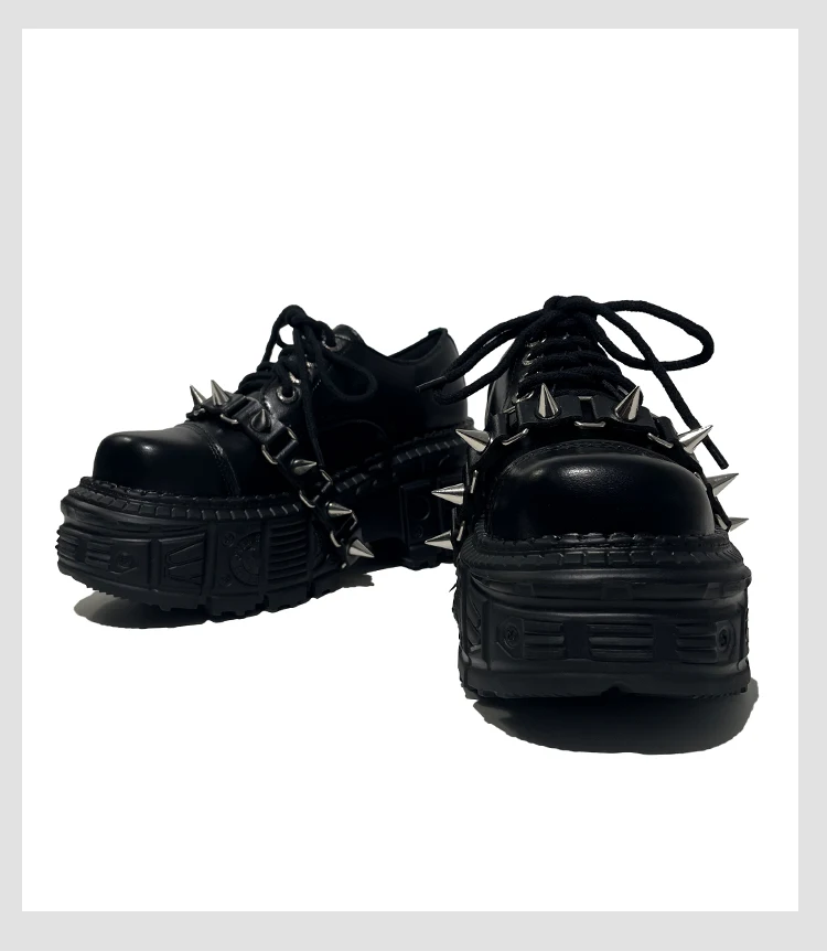 2025 Women Original Sponge Cake Platform Female Subculture Goth Heavy Metal Punk Style Hottie Y2k Niche Shoes 9cm