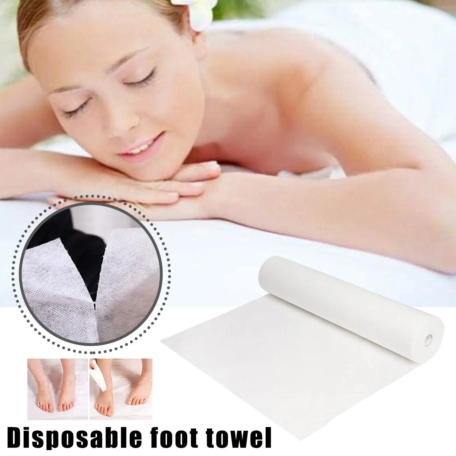 Colchón de masaje desechable para Spa, cama no tejida, suministros de sábanas de almohada para salón de tatuajes, rollo de tejido, D6F7, 50/100