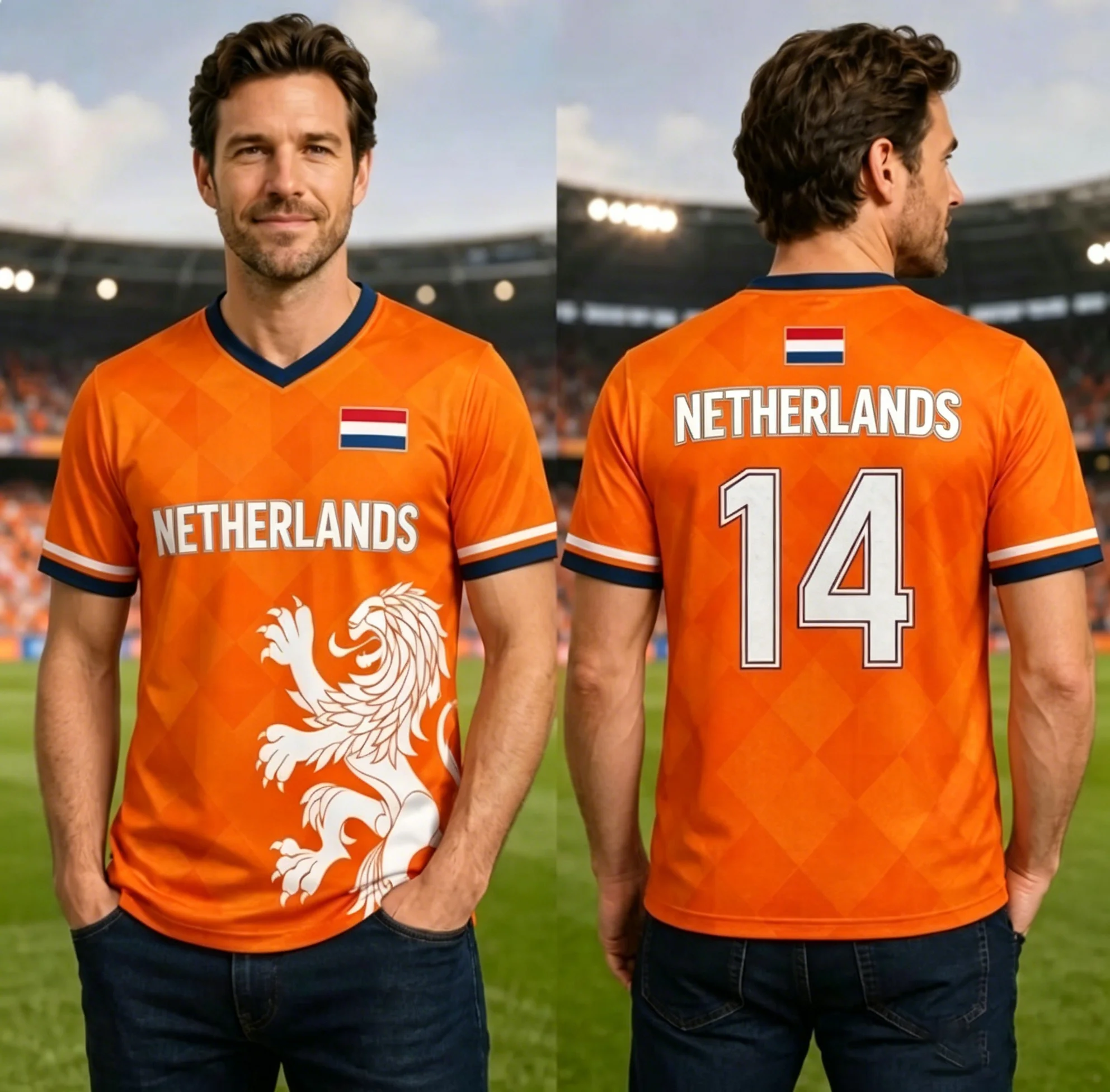 2026 Netherlands Team Jersey, Football Shirt, Dutch Flag Tee, Men Women 3D Print Netherlands Soccer Top, Breathable Quick Dry