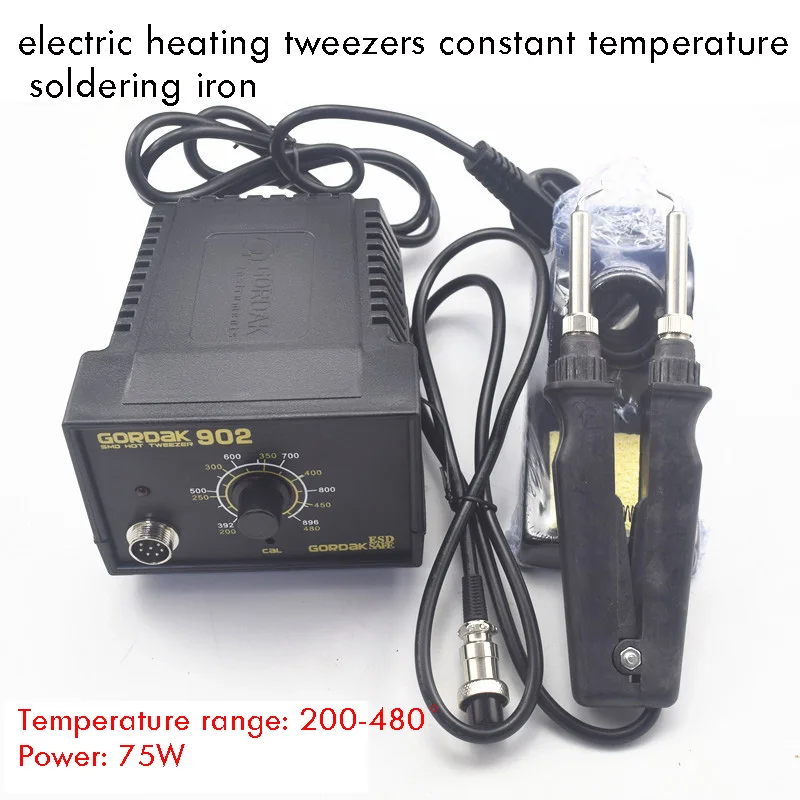 902 Portable Tweezers Soldering Station 75W 220V Adjustable Electric Heating Tweezers Clip Desoldering Tool