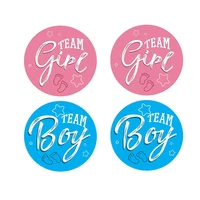 50-500pcs Per Roll Team Boy Team Girl Gender Reveal Pink Blue Round Stickers Baby Shower Stickers Personalized Party Stickers 2