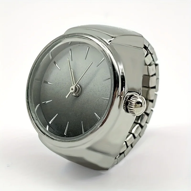 1PC Advanced Cool Wind Watchable Time Ring Watch, Small and Popular Round Pointer Finger Watch Exclusive