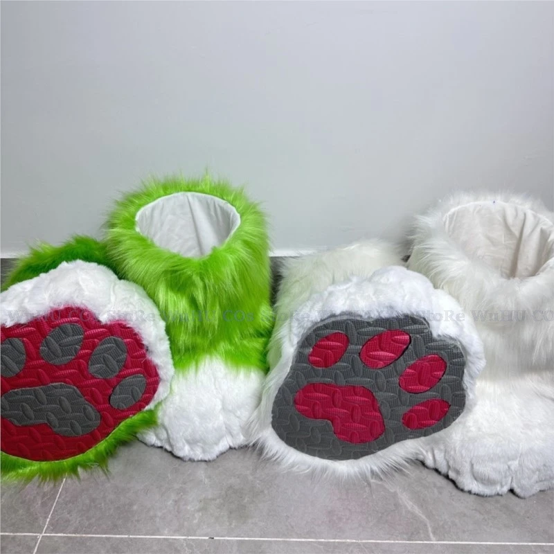 Nieuwe Fursuit Cosplay Paws Schoenen Accessoires Harige Cosplay Bunny Cat Boots Schattig Pluizig Dier Manga Party Draagbare Unisex Kostuum