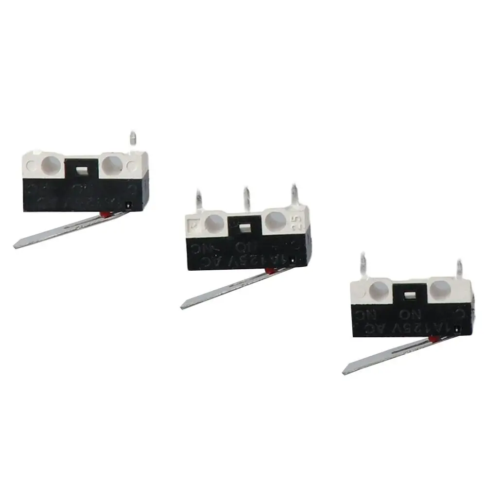 50Pcs AC 1A 125V Micro Limit Switch SPDT 1NC+1NO Micro Switch Black+White 3 Pin Limit Switch for Arduino CYT1073 Toy Mouse