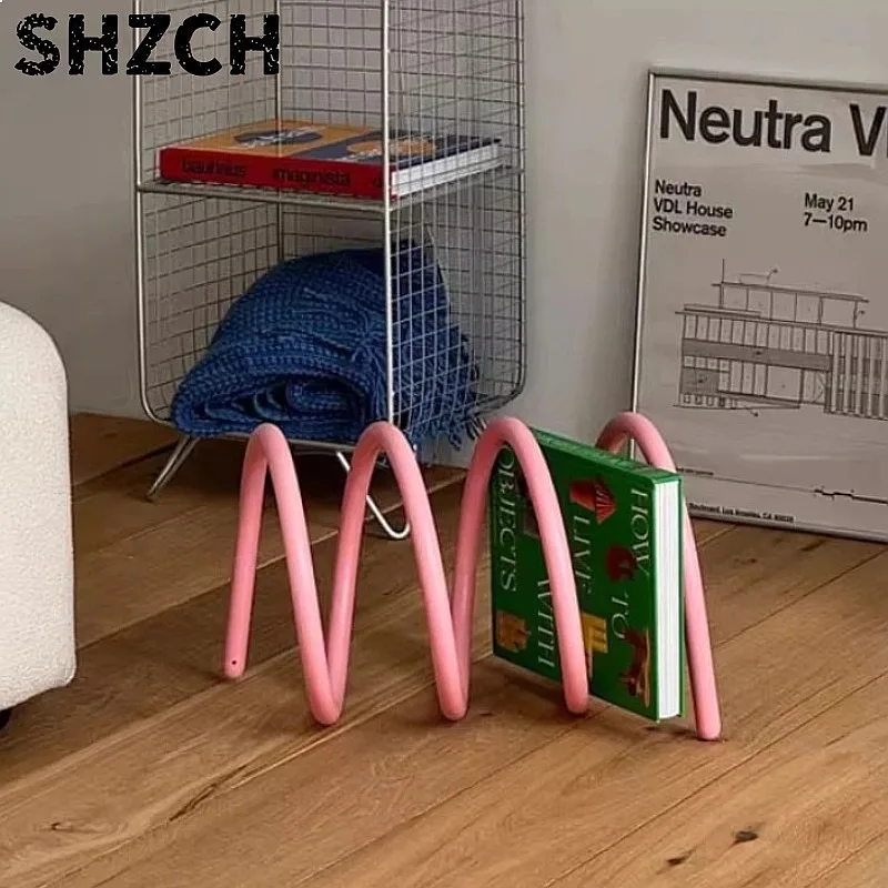 creative-spring-loaded-rotating-bookshelf-desktop-organizer-metal-office-book-holder-display-rack