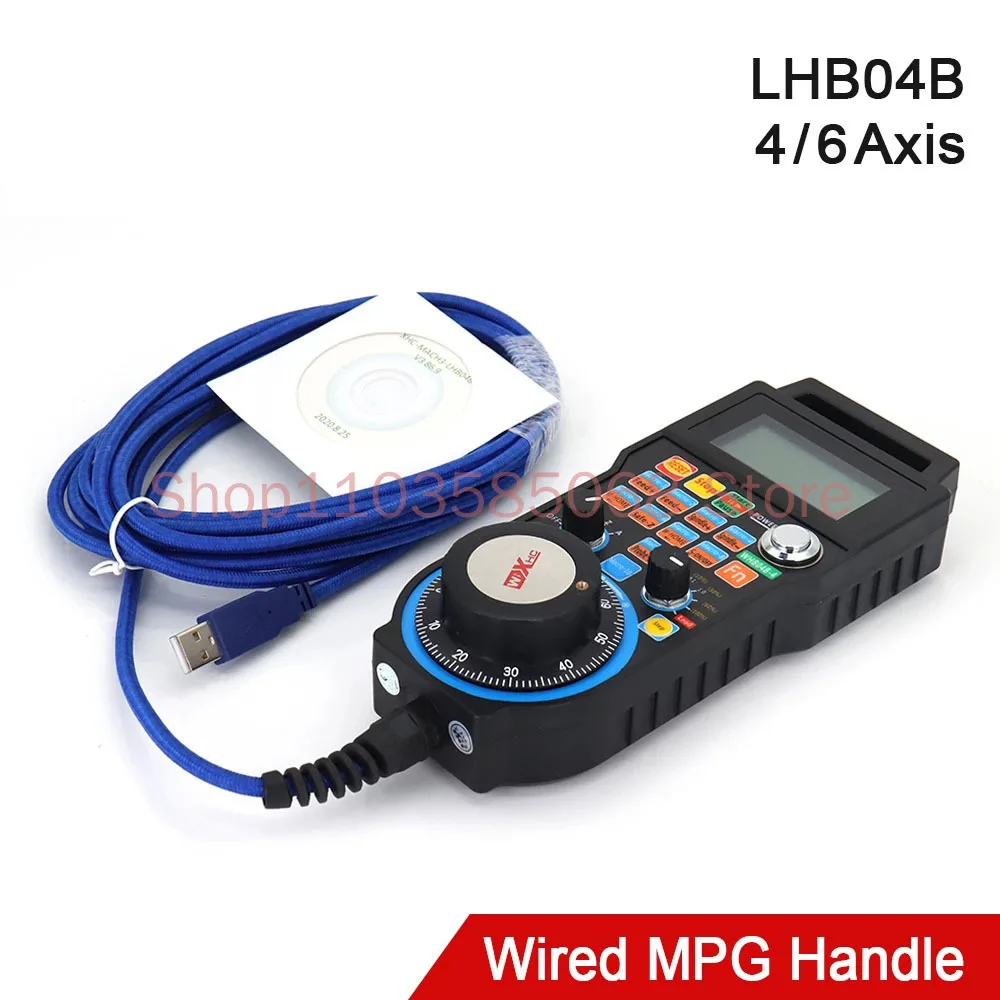 XHC LHB04B Newest Mach3 Wired MPG Pendant Handwheel CNC Controller For 4 / 6 Axis Engraving Machine