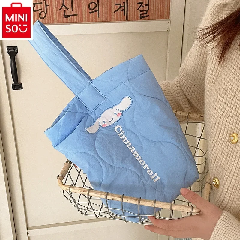 MINISO-Sac à main brodé de dessin animé Kuromi pour femme, portefeuille maman, sac à main polyvalent décontracté, grande capacité, haute qualité, nouvelle mode 2024