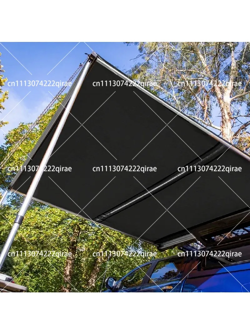 Aluminum Alloy Shell Waterproof Sunscreen Car Side Canopy Tent Camping Black Sunshade