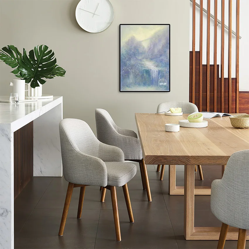 صورة أكريليك مرسومة يدويًا، لوحات تجريدية للمناظر الطبيعية الجبلية، لوحة فنية معاصرة من القماش، ديكور حائط لغرفة النوم